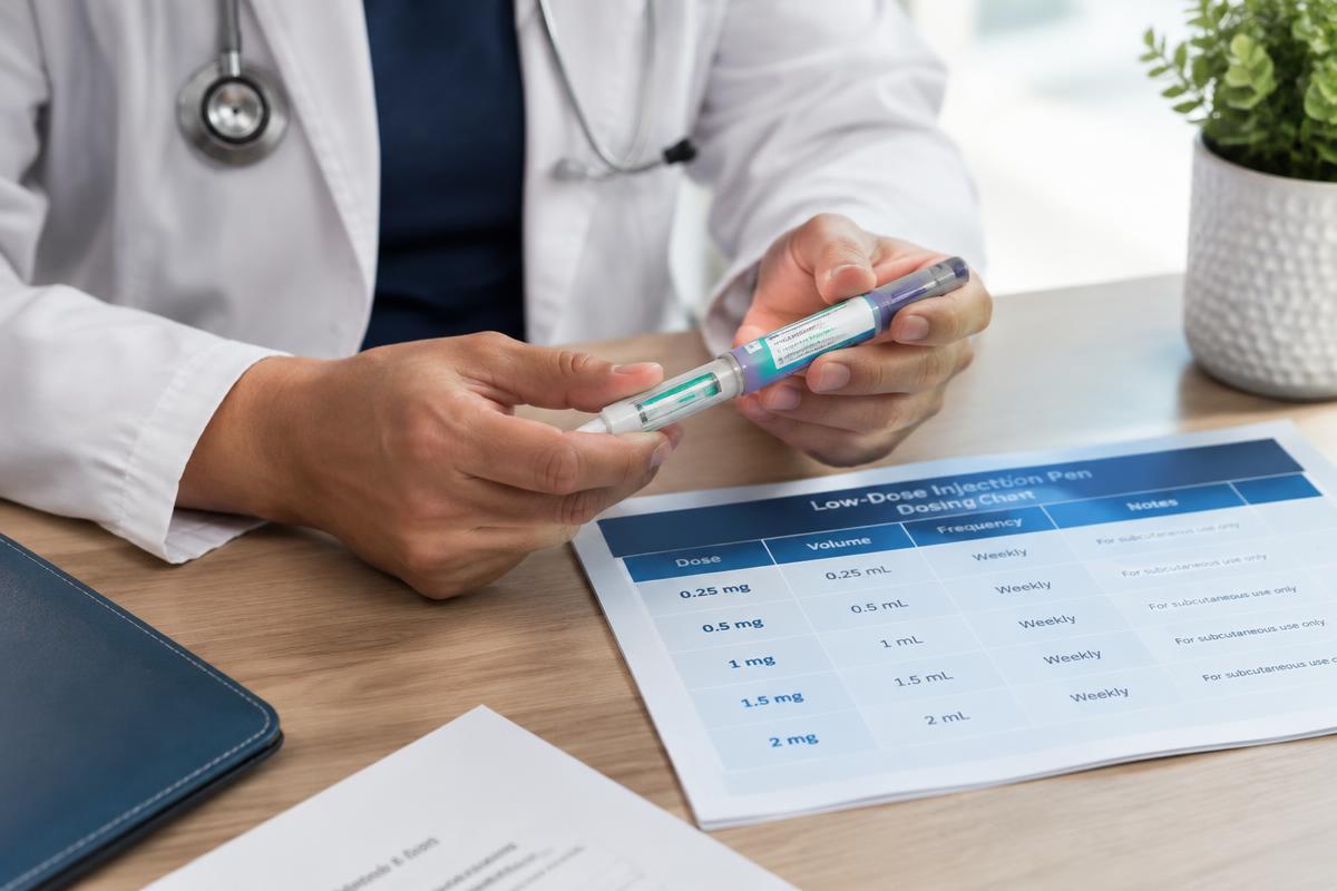 Pharmacist measuring a precise small-volume GLP-1 injection dose for medically supervised weight loss care in Stroudsburg PA